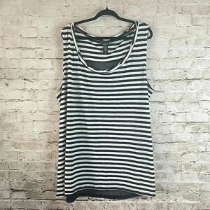 Torrid Black White Striped Tank Top Size 4 4X 26